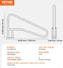 A diagram showing the dimensions and specifications of a pool handrail. Anteprima dell’immagine prodotto