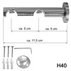 Innenlauf Gardinenstange Edelstahl Look 20mm Wandträger Produktbild-Vorschau 2
