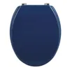 A dark blue toilet seat lid is shown from a top-down perspective against a white background. Voir les images du produit