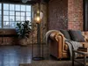 Kleine Stehlampe mit Metallfuß, Schirm Rauchglas oval & LED Produktbild-Vorschau 7