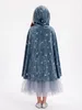 Samt Kinder Prinzessinnenkleid mit Umhang Diadem Zauberstab Produktbild-Vorschau 3