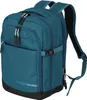 A teal backpack with black accents is shown against a white background. Voir les images du produit