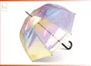 A shiny, iridescent dome-shaped umbrella is shown against a white background. Produktbild-Vorschau
