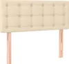vidaXL Čelo postele krémové 90x5x78/88 cm Látka Náhled obrázku produktu 1