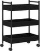 Chariot de cuisine vidaXL noir aspect chêne 50 x 30 x 70 cm Voir les images du produit 1
