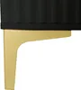 A close-up view of the bottom section of a black wardrobe with a gold leg. Anteprima dell’immagine prodotto