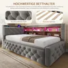 Schlafsofa - Liegefläche 90 x 190 cm, dunkelgrauer Samt, Produktbild-Vorschau 8