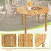 COSTWAY Gartentisch Holz, 100 cm runder Holztisch aus Produktbild-Vorschau 6