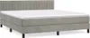 vidaXL Boxspringbett mit Matratze Hellgrau 160x200 cm Samt Produktbild-Vorschau 1