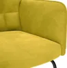 A close-up view of a yellow velvet chair. Náhľad obrázku produktu