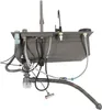 The underside of a kitchen sink with plumbing and faucet attachments. Náhled obrázku produktu