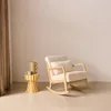 sweeek - Schaukelstuhl Holz und boucle Stoff - Lorens Produktbild-Vorschau 3