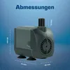A water pump with dimensions indicated by lines and text. Produktbild-Vorschau