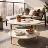 SalesFever Couchtisch rund | mit 2 Ablagen | Glasplatte Produktbild-Vorschau 5