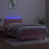 vidaXL Boxspringbett mit Matratze & LED Rosa 100x200 cm Produktbild-Vorschau 4