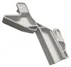 A close-up, isolated studio shot of a light gray plastic bracket component. Produktbild-Vorschau