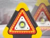 A close-up of a triangular LED warning light, with a second, fainter image of the same product in the background. Voir les images du produit