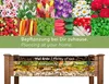 A collage of various plants and vegetables above a diagram of a raised garden bed with different soil layers. Produktbild-Vorschau