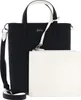 LACOSTE sac à épaule Anna Vertical Shopping Bag Noir Farine Voir les images du produit 1