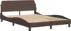 Bett "Viana" mit Matratze Braun 140x190 cm Kunstleder Produktbild-Vorschau 3