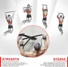 Collage of illustrations and a photo showing a man using a pull-up bar. Produktbild-Vorschau