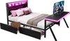 A gaming bed with integrated desk and LED lighting. Voir les images du produit