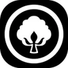 A stylized icon of a cotton plant inside a circle. Produktbild-Vorschau