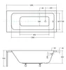 Technical drawing of a bathtub with dimensions. Produktbild-Vorschau
