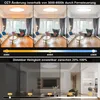 Collage showing different color temperatures and brightness levels of a ceiling light. Produktbild-Vorschau