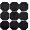 Achteck Mosaik Keramik Octa schwarz matt mit weiß glänzend Produktbild-Vorschau 1