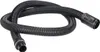 A black, flexible, ribbed hose with plastic connectors at each end, coiled on a white background. Produktbild-Vorschau
