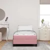 vidaXL Skříňová postel s matrací růžová 80 x 200 cm látka Náhled obrázku produktu 3