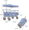 AREBOS Bollerwagen faltbar Blau | Dach, Netztaschen, 100 Produktbild-Vorschau 7