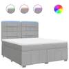 vidaXL Boxspringbett mit Matratze Hellgrau 180x200 cm Stoff Produktbild-Vorschau 1