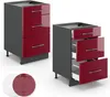 Küchenunterschrank Vicco Fame-Line Bordeaux Hochglanz 50 cm Produktbild-Vorschau 6