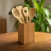 Relaxdays set van 5 bamboe kooklepels, elk 30 cm, inclusief Productafbeelding-voorbeeld 3