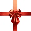 A red ribbon bow with a lighter colored ribbon crossing it, on a white background. Náhled obrázku produktu