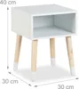 Relaxdays 10051019, Stolik nocny, Naturalny, Biały, MDF, Podgląd zdjęcia produktu 4