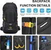 60L Wasserdichter leichter Wanderrucksack mit Regenschutz, Produktbild-Vorschau 2