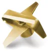 A close-up, professional studio shot of a gold-colored blender blade attachment. Produktbild-Vorschau