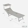 Zonnebed met aluminium frame en zonbescherming, inklapbare Productafbeelding-voorbeeld 3