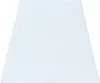 A white rectangular rug with a high pile is shown from a slightly elevated angle against a white background.