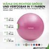 Tunturi Anti Burst Fitnessball mit Pumpe - Yoga-Ball 65 cm Produktbild-Vorschau 8