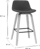 Miliboo - Skandinavischer Barhocker dunkelgrauer Stoff 65 Produktbild-Vorschau 7