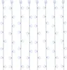LED Lichtervorhang SCHNEEFLOCKEN - 64 kaltweisse LED - L- 1-2m - H- 1m - Trafo - fuer Innen - transp. Produktbild-Vorschau