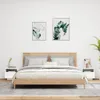 Nachttische mit LED-Leuchten 2 Stk. Weiß 40x39x37 cm Produktbild-Vorschau 3