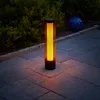 LED Solar Stehlampe Lichtsäule mit Flammeffekt Gitteroptik Produktbild-Vorschau 4