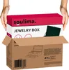 Hands holding a jewelry box inside a cardboard shipping box. Anteprima dell’immagine prodotto