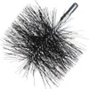 A close-up view of a chimney brush with black bristles and a silver metal handle. Produktbild-Vorschau