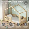 ML-Design Kinderbett Hausbett 70x140 cm Natur mit Matratze Produktbild-Vorschau 2